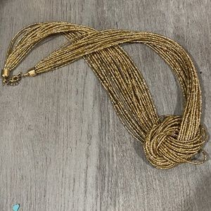 Gold beaded rope necklace